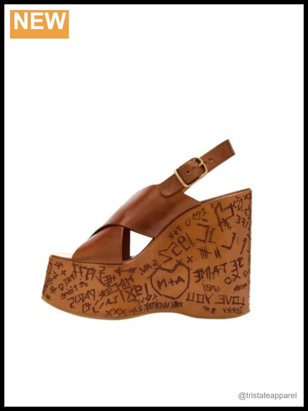 Leather Wedge Platform Sandals Open Peep Toe Ankle Buckle Women Dressy